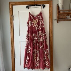 Magnolia Pearl Red and Cream Floral Dress